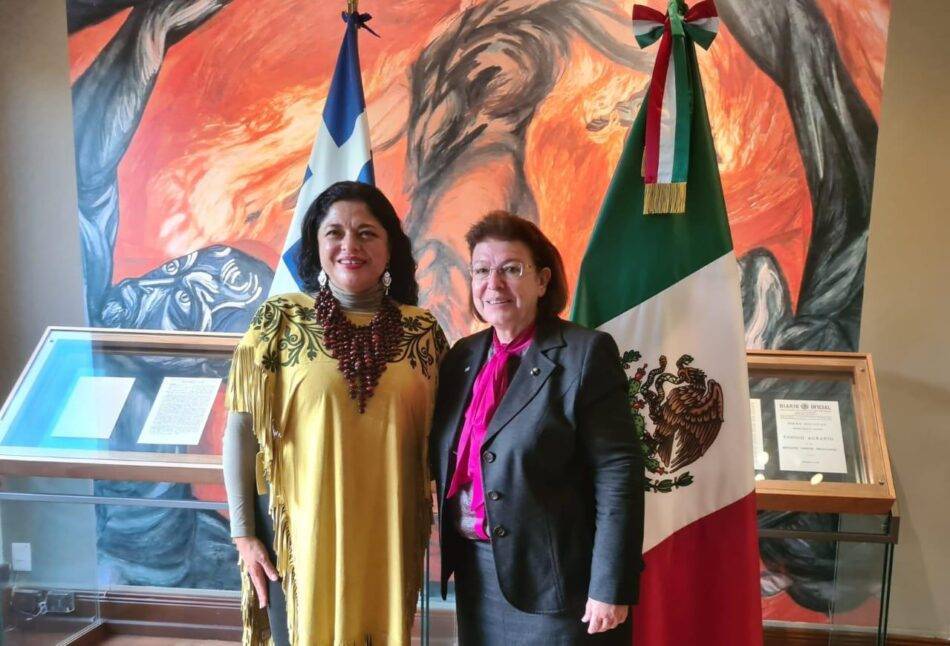 Σύσκεψη της Λίνας Μενδώνη με τη Μεξικάνα ομόλογό της Alejandra Frausto Guerrero                             950x646
