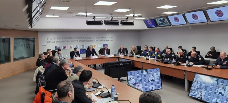 Σύσκεψη στο Υπουργείο Κλιματικής Κρίσης και Πολιτικής Προστασίας για την κακοκαιρία