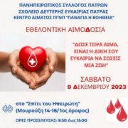 Εθελοντική αιμοδοσία στην Πάτρα                                                             180x180