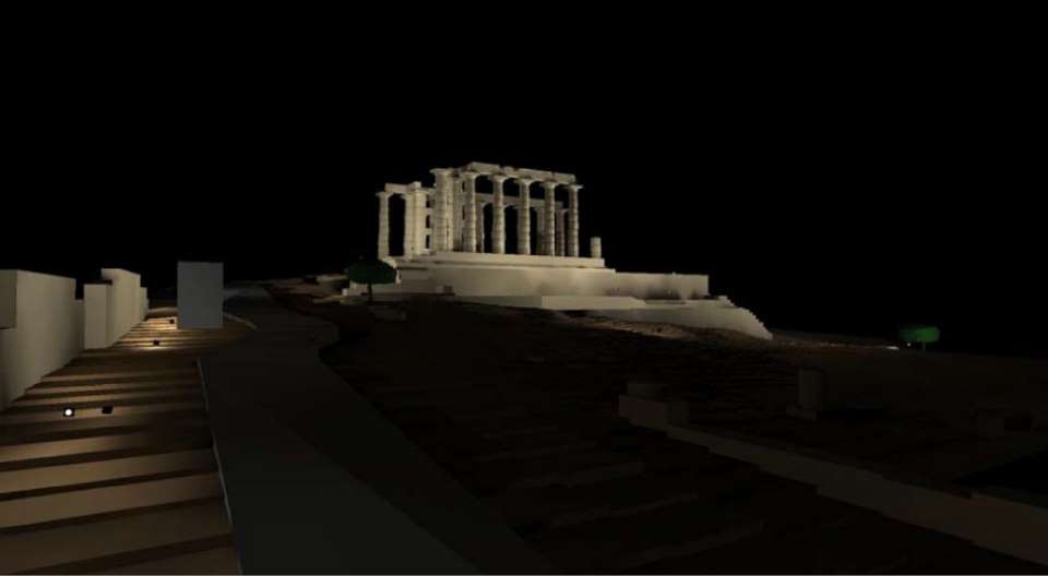 Ο Ναός του Ποσειδώνα στο Σούνιο αναδεικνύεται με νέο φωτισμό