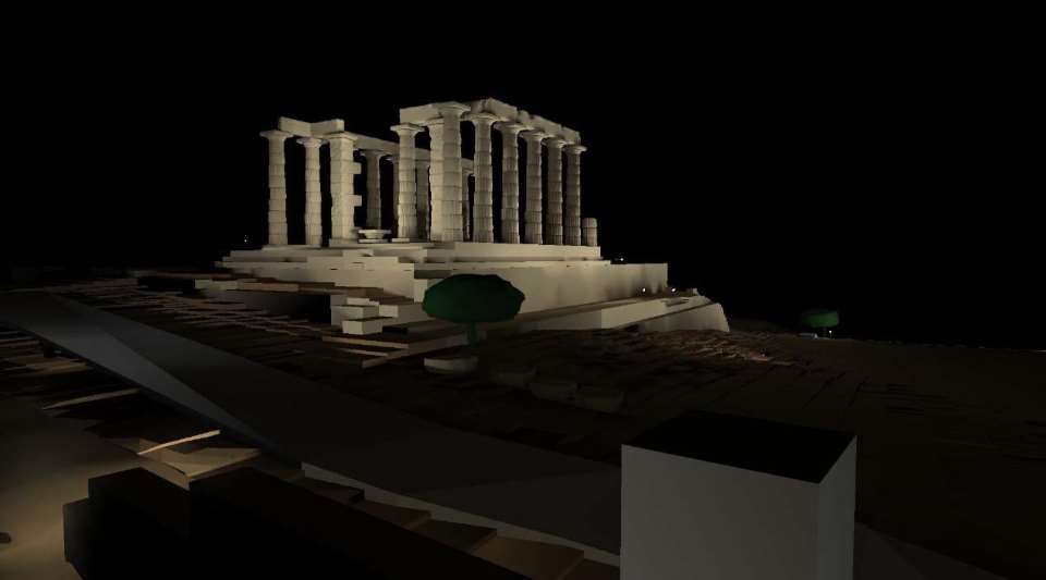 Ο Ναός του Ποσειδώνα στο Σούνιο αναδεικνύεται με νέο φωτισμό